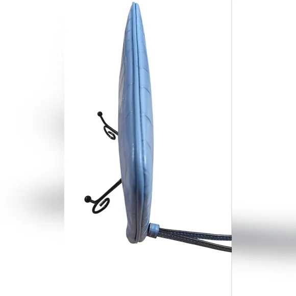 COACH Authentic Light Blue Croc Embossed Leather Large Zip Pouch Wristlet - Picture 7 of 8